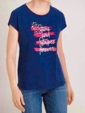 Americana Chico's Navy Crewneck Tee